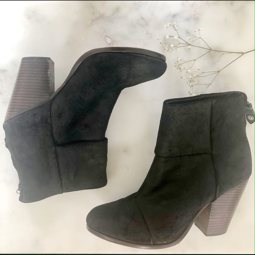 rag & bone Black Suede Newbury Booties sz 39
